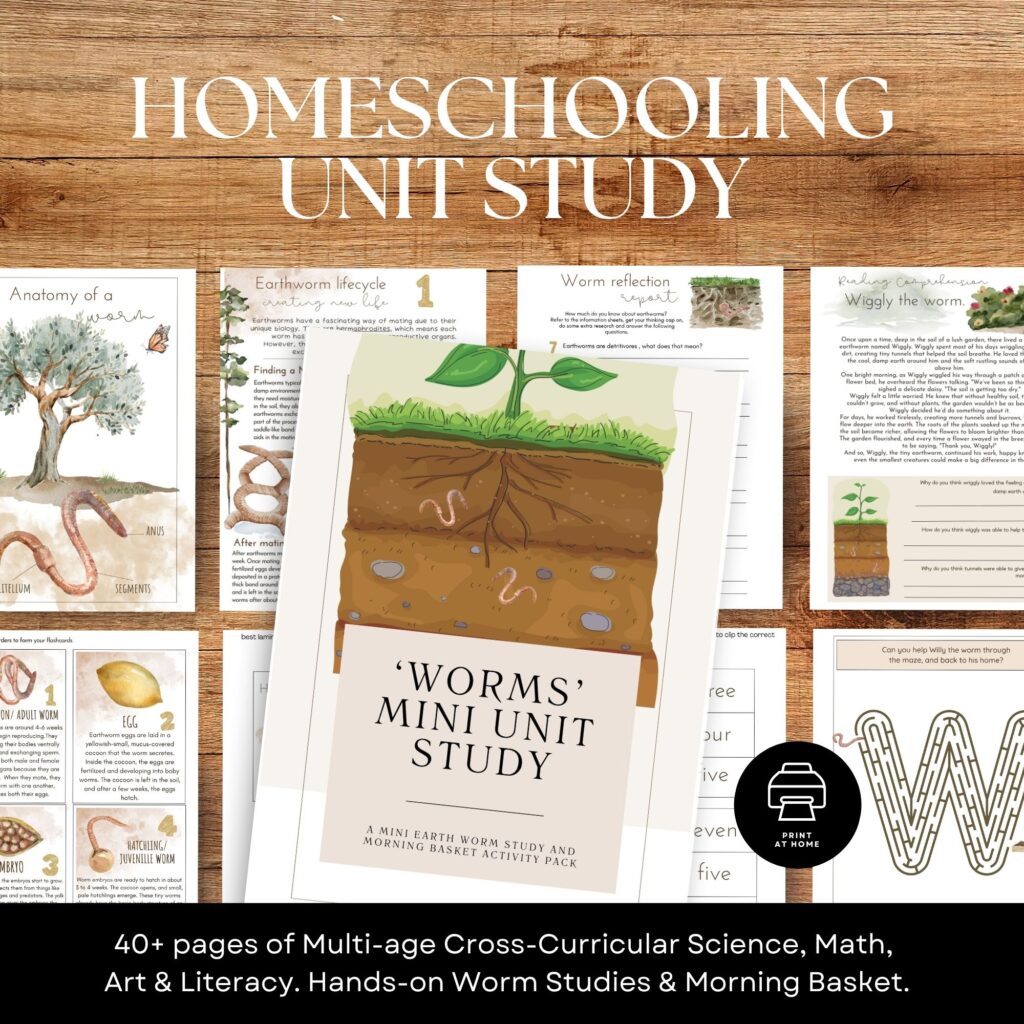 worm unit study homeschool resource